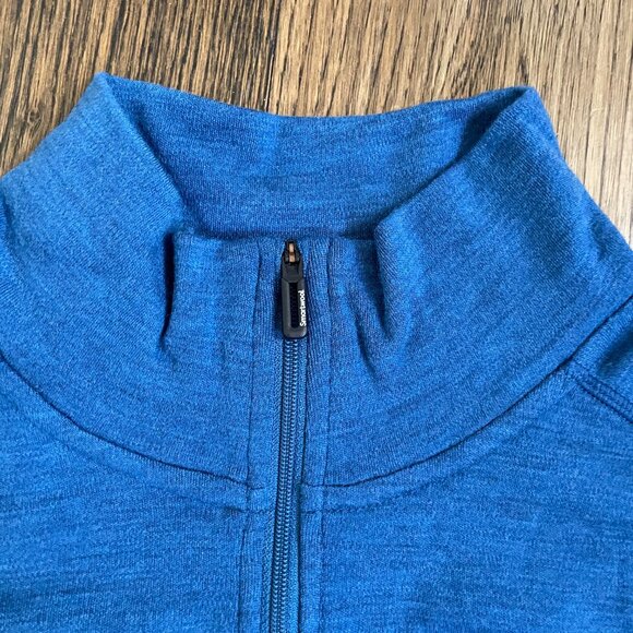 Smartwool Merino 250 Base Layer Quarter Zip Pullover Men's Medium Blue NWT - Picture 4 of 7